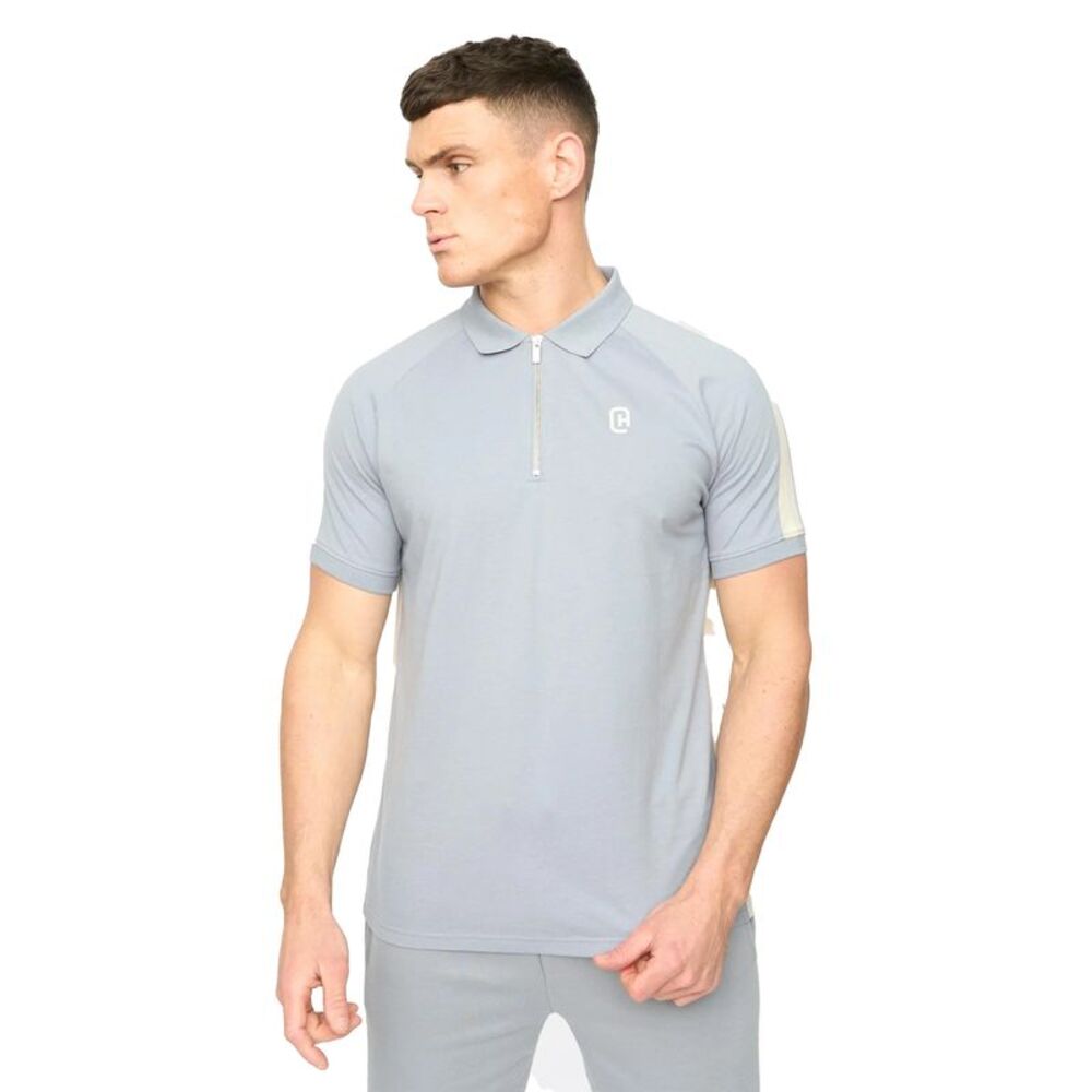 Crosshatch Mens Cresswell Cotton Polo Shirt / Steel Blue